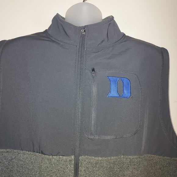 Duke Men's Fleece Vest XXL Full Zip Polyester Pockets Athletic Colosseum Gray - Picture 2 of 7